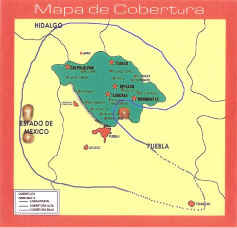 Mapa de cobertura - Radio Altiplano 96.5 FM
